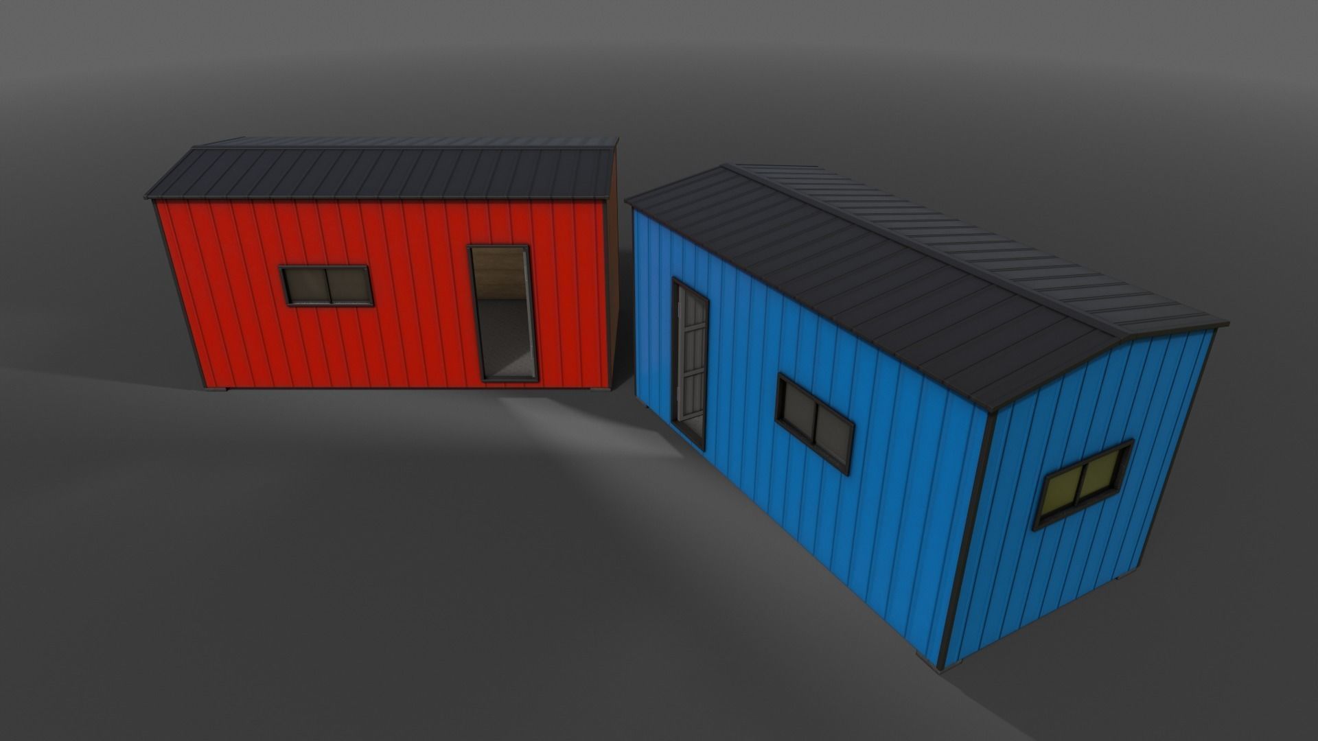 PBR Shed House A 20ft V1 Low-poly 3D model_11