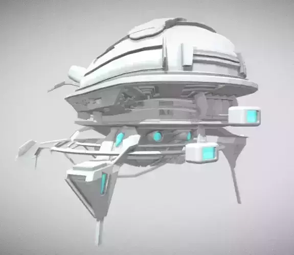 sci fi spaceship Low-poly 3D model