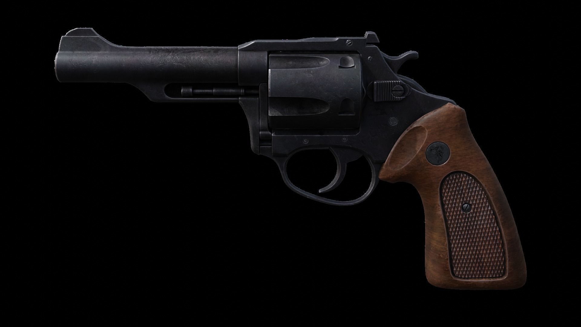 Gun Capgun Revolver Colt highpoly for film 3D model_1