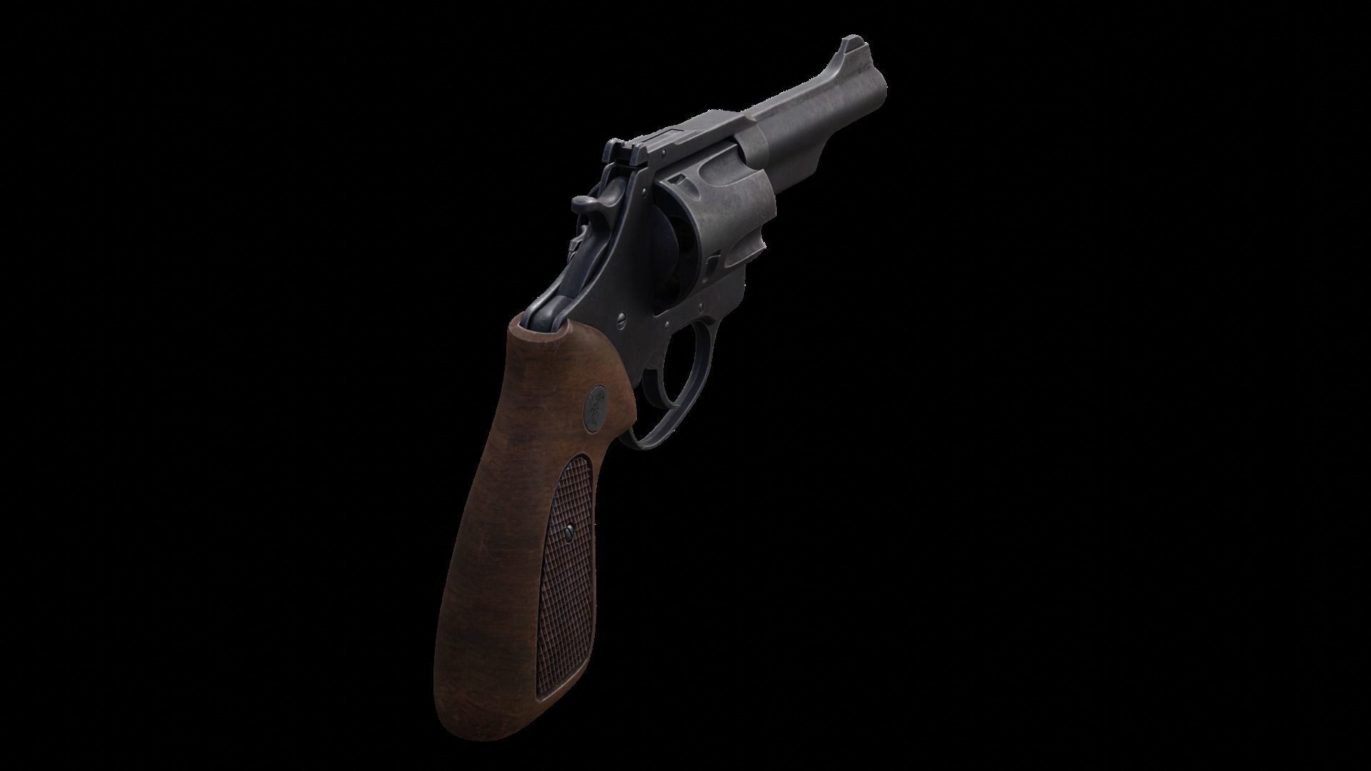 Gun Capgun Revolver Colt highpoly for film 3D model_3