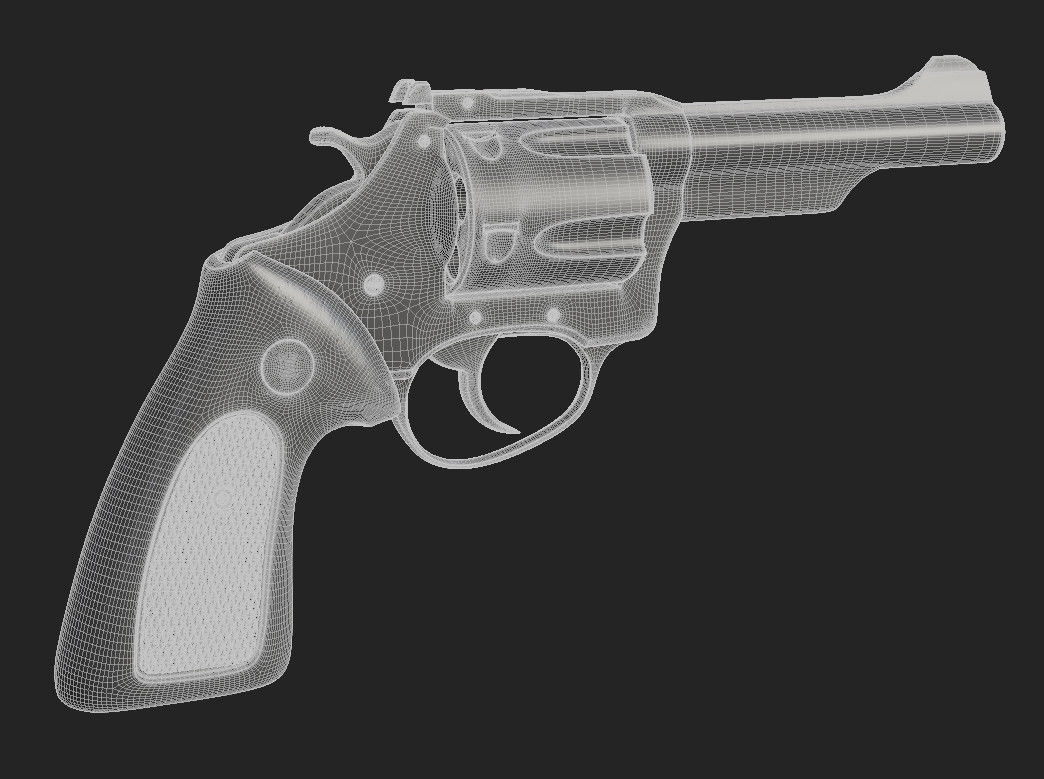 Gun Capgun Revolver Colt highpoly for film 3D model_8