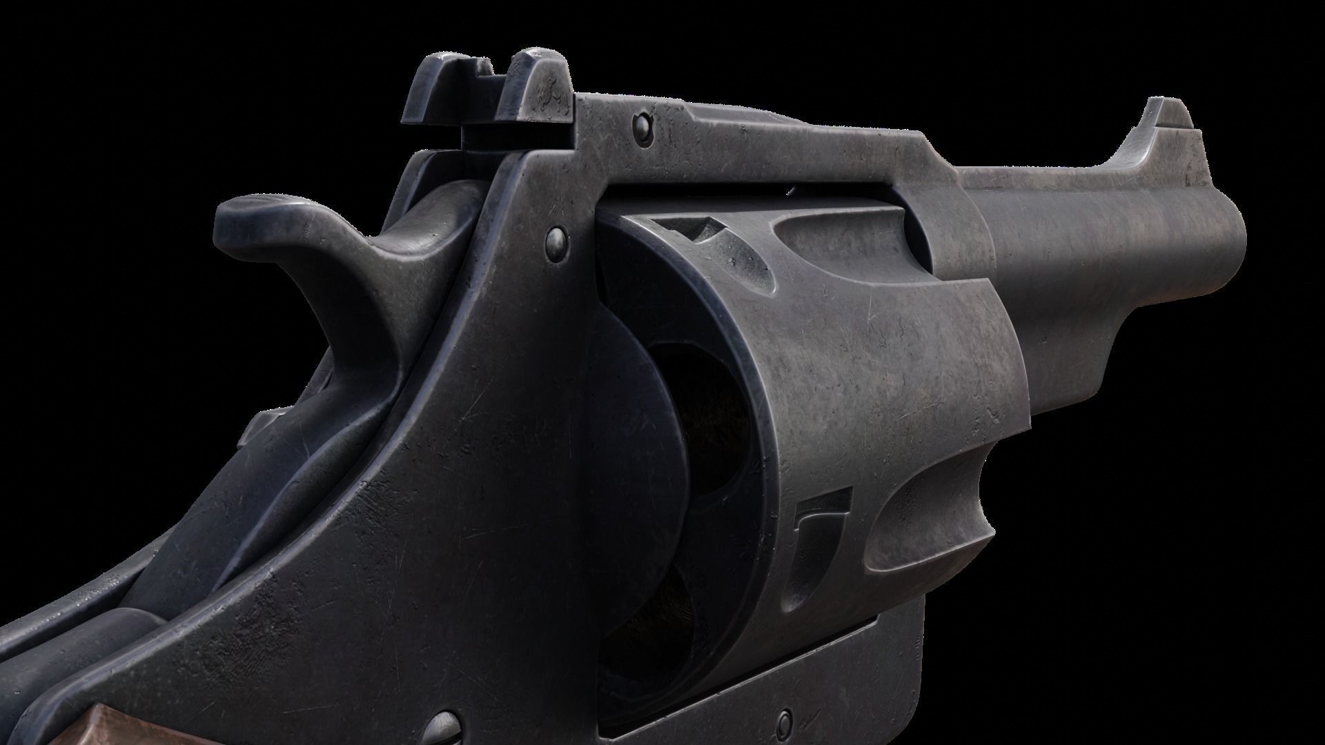 Gun Capgun Revolver Colt highpoly for film 3D model_5