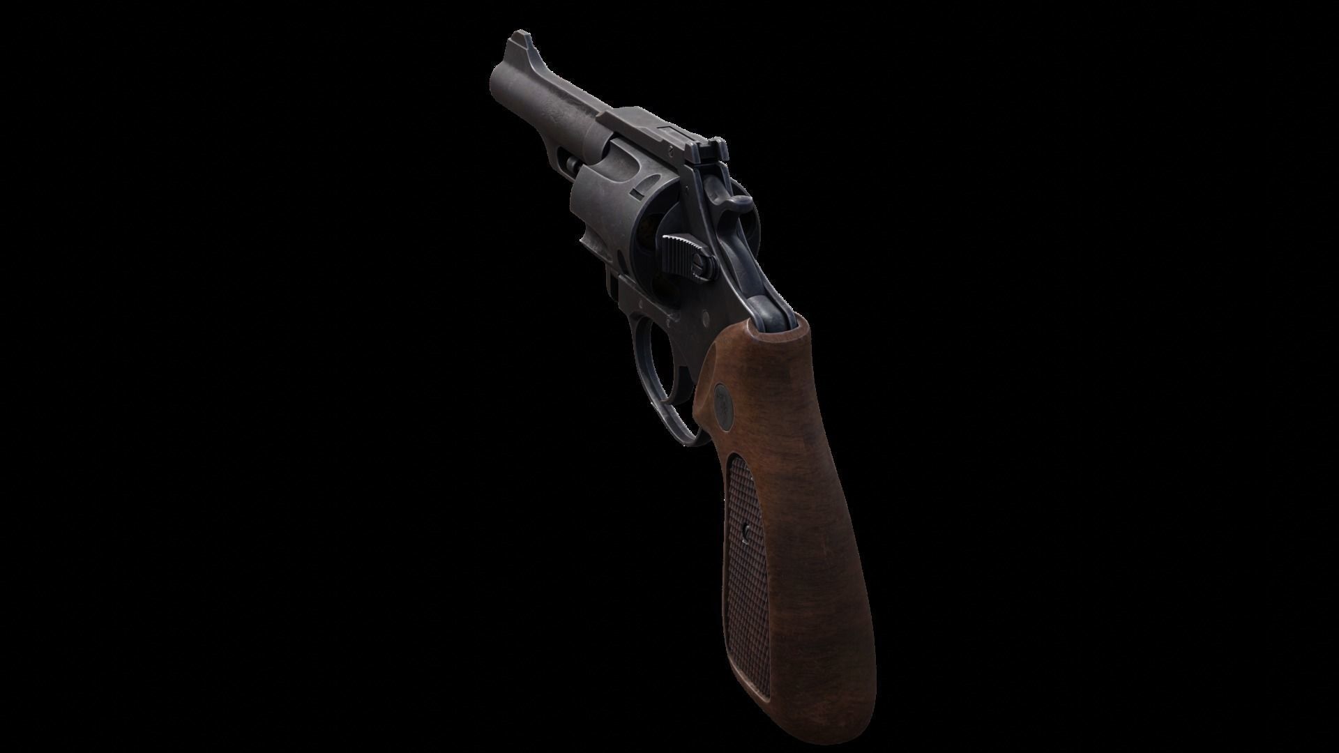 Gun Capgun Revolver Colt highpoly for film 3D model_2