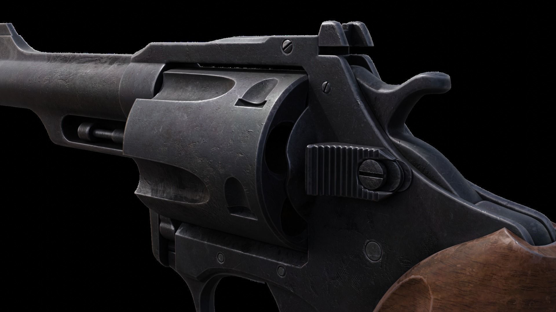 Gun Capgun Revolver Colt highpoly for film 3D model_10