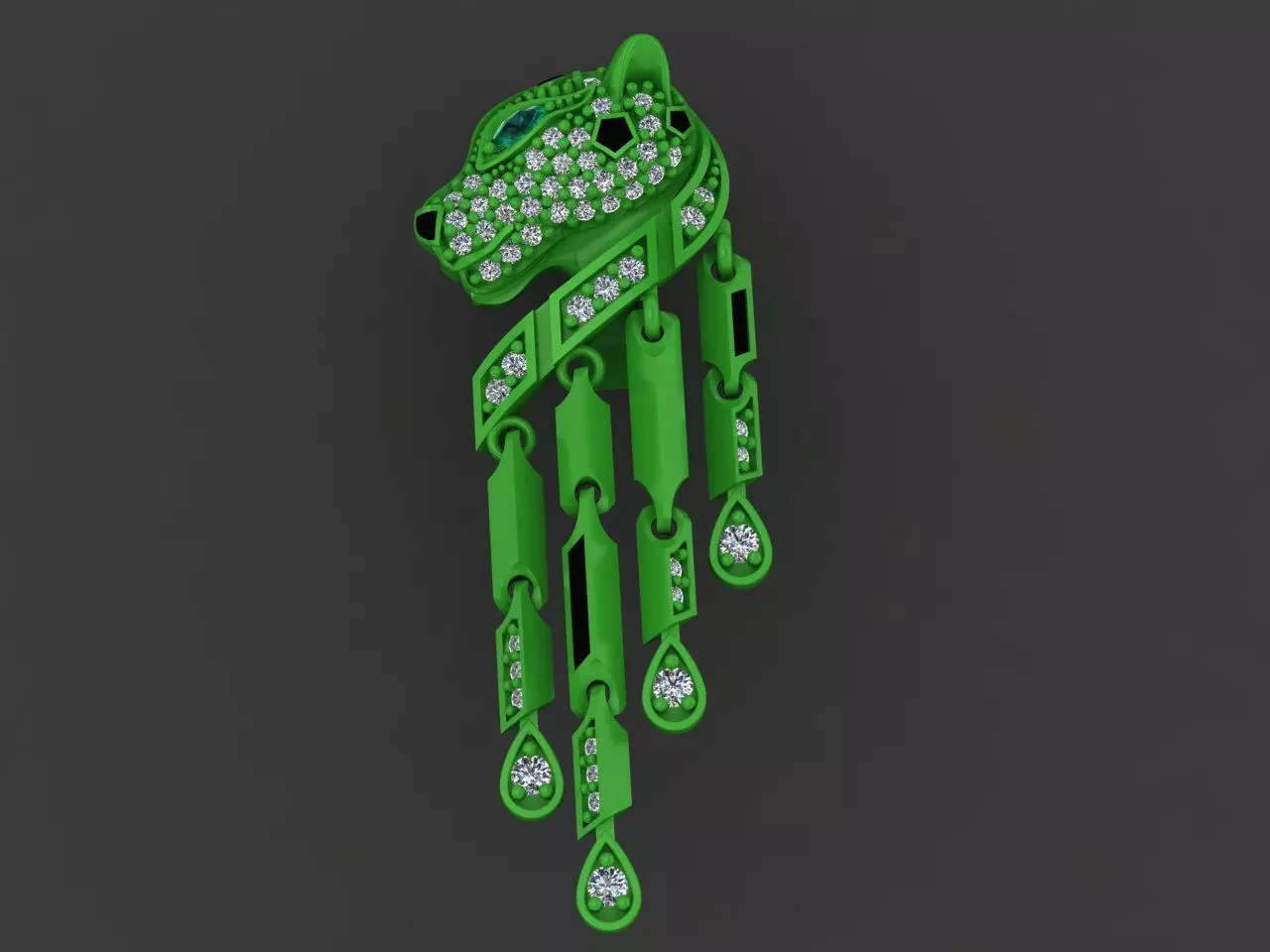 Tiger Head Earrings Art Deco - Animal Motif Jewelry Design 3D print model