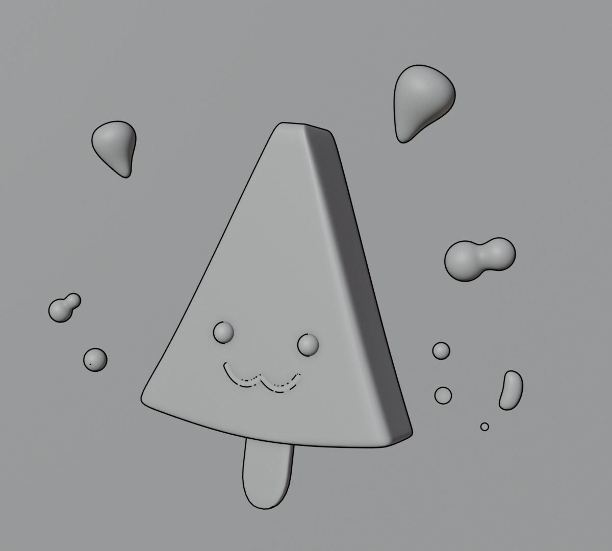 Watermelon Cream LowPoly Free low-poly 3D model_2