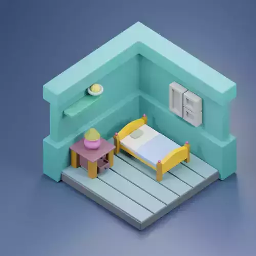 Bedroom lowpoly i made in 15minute