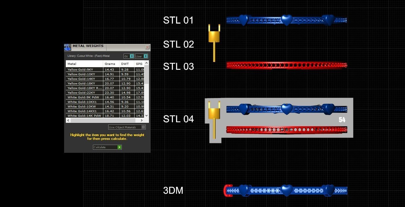 Heart Bracelet 54x46mm 3D print model_4