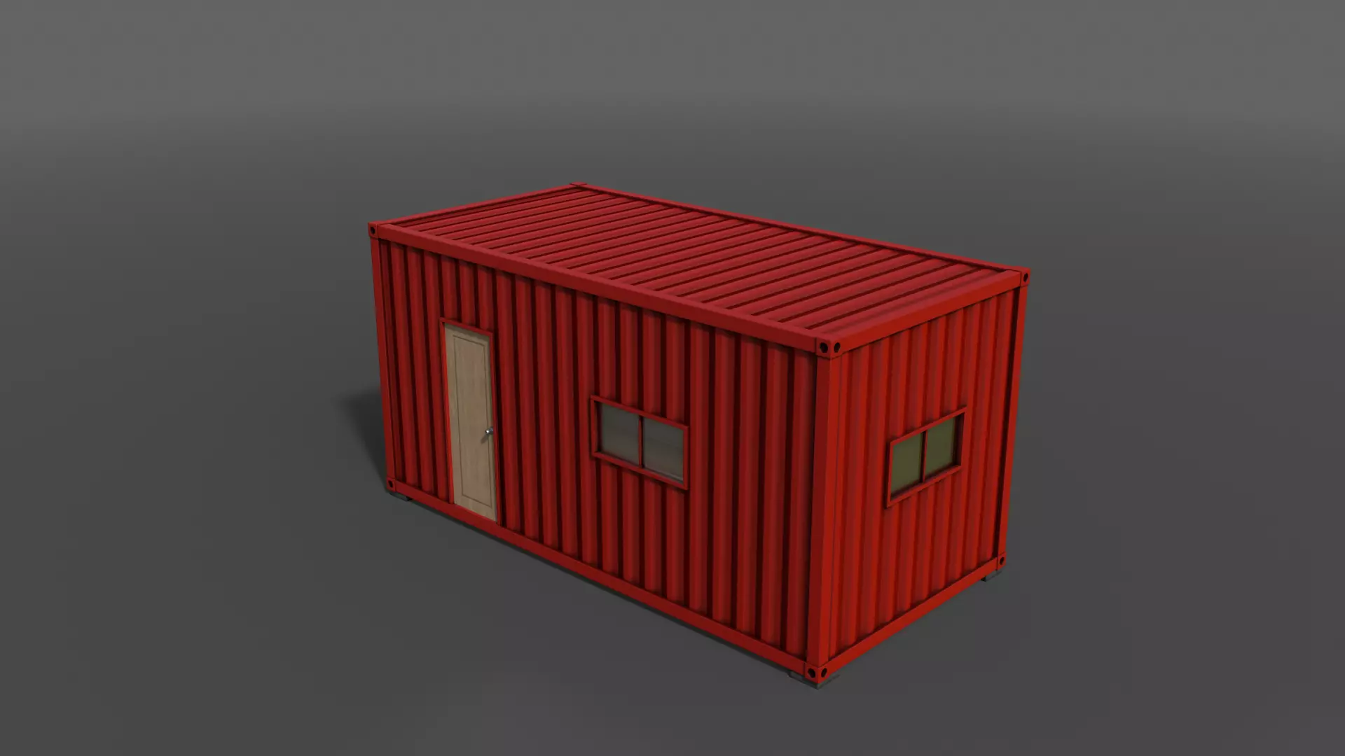 PBR Container House BA 20ft V1 Low-poly 3D model_0