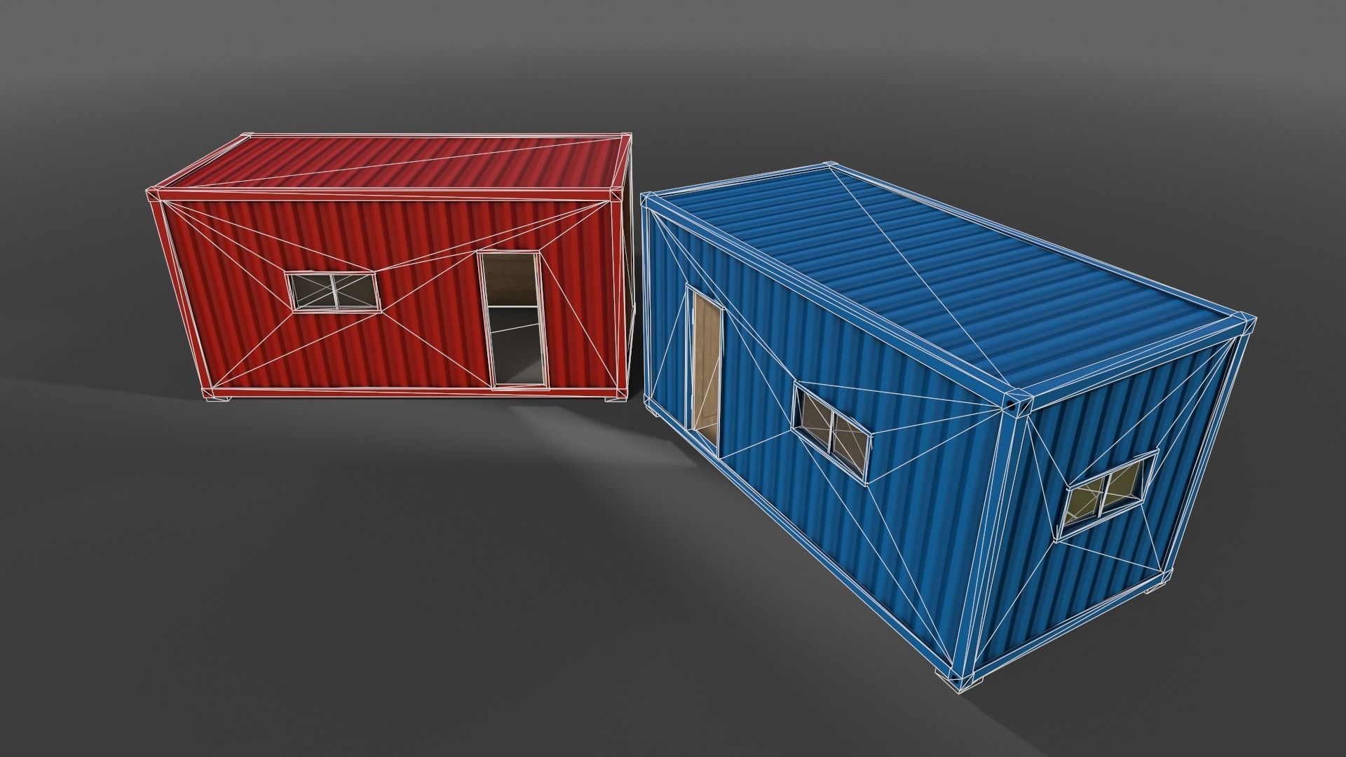 PBR Container House BA 20ft V1 Low-poly 3D model_12