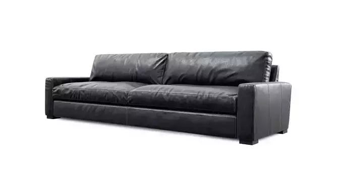 10 Maxwell Black Leather Sofa 3D model