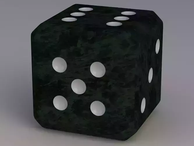 Green Marbleized Dice With White Pips 2in