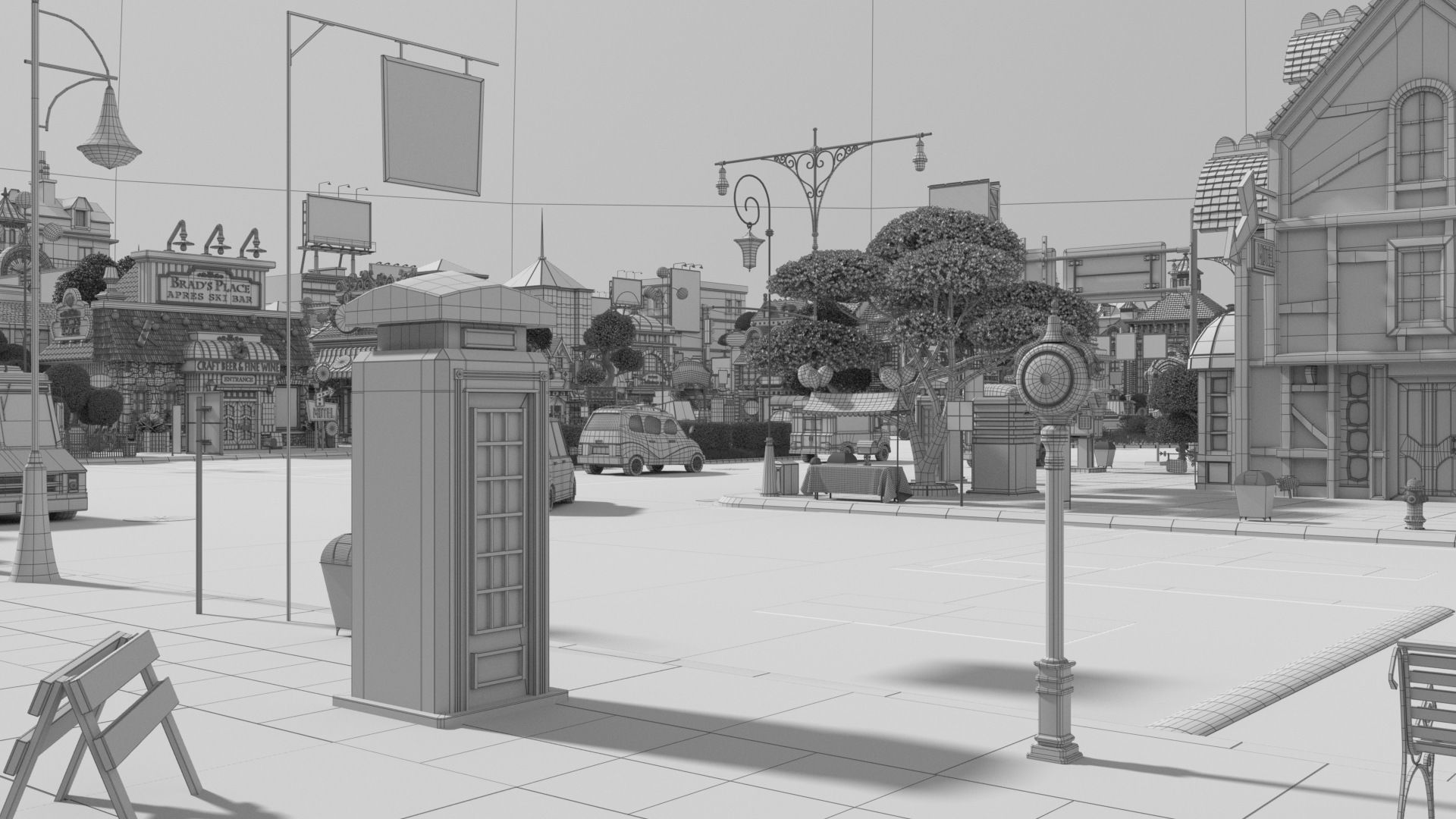 Cartoon City Street Scene V3 3D model_59