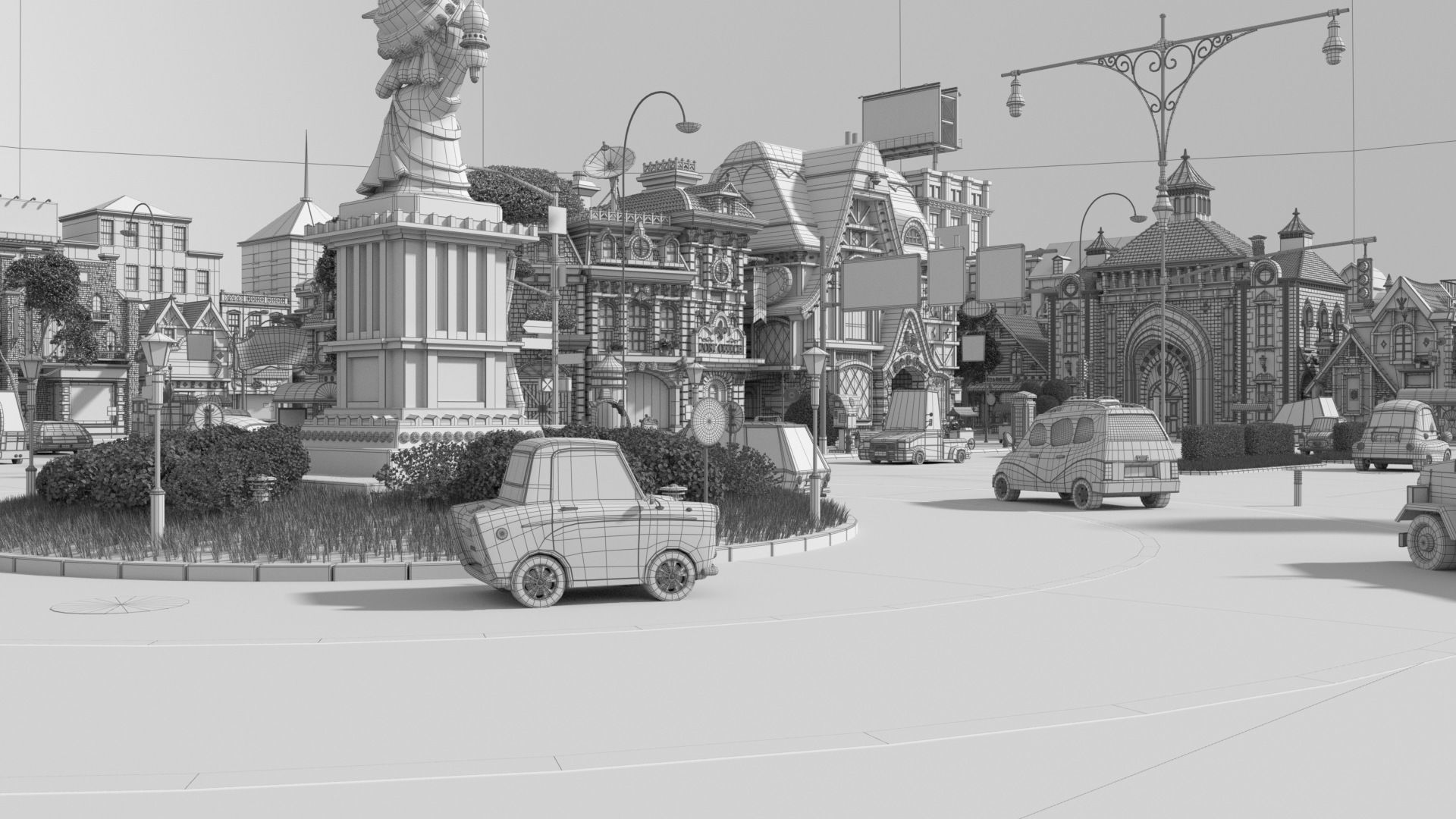 Cartoon City Street Scene V3 3D model_71