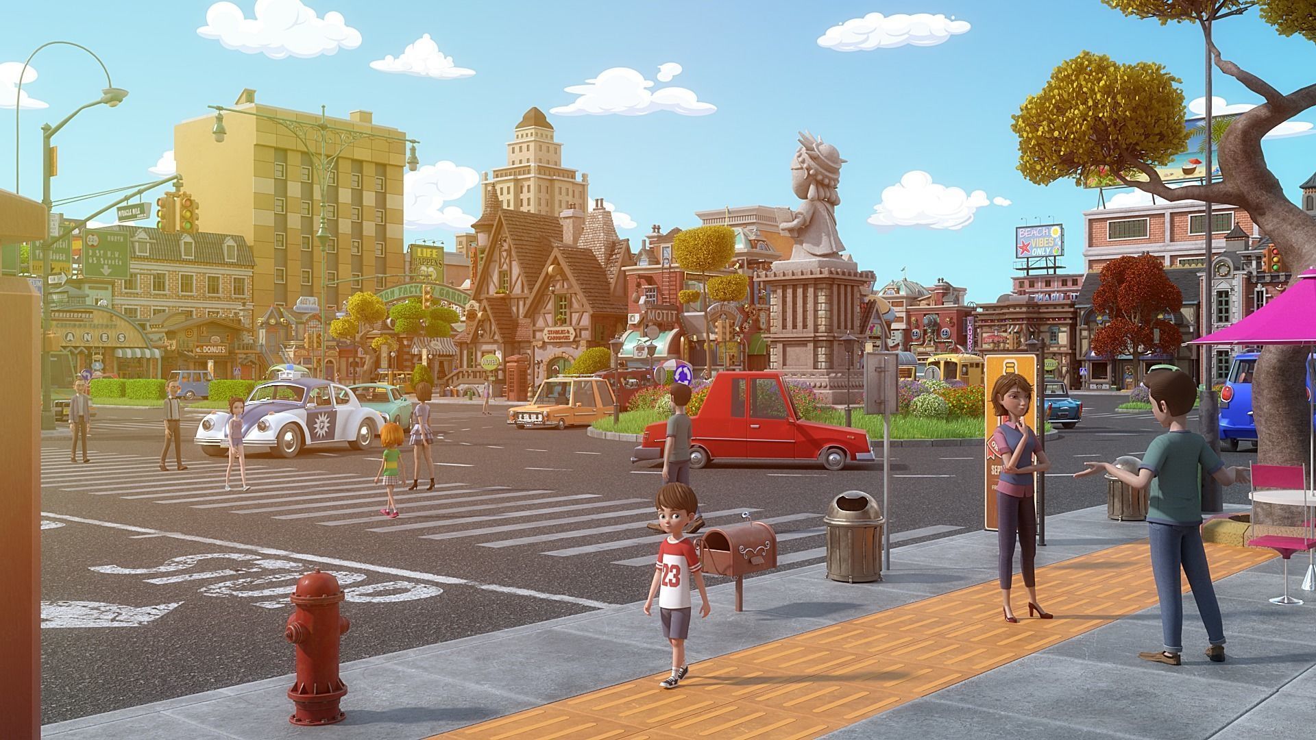 Cartoon City Street Scene V3 3D model_46