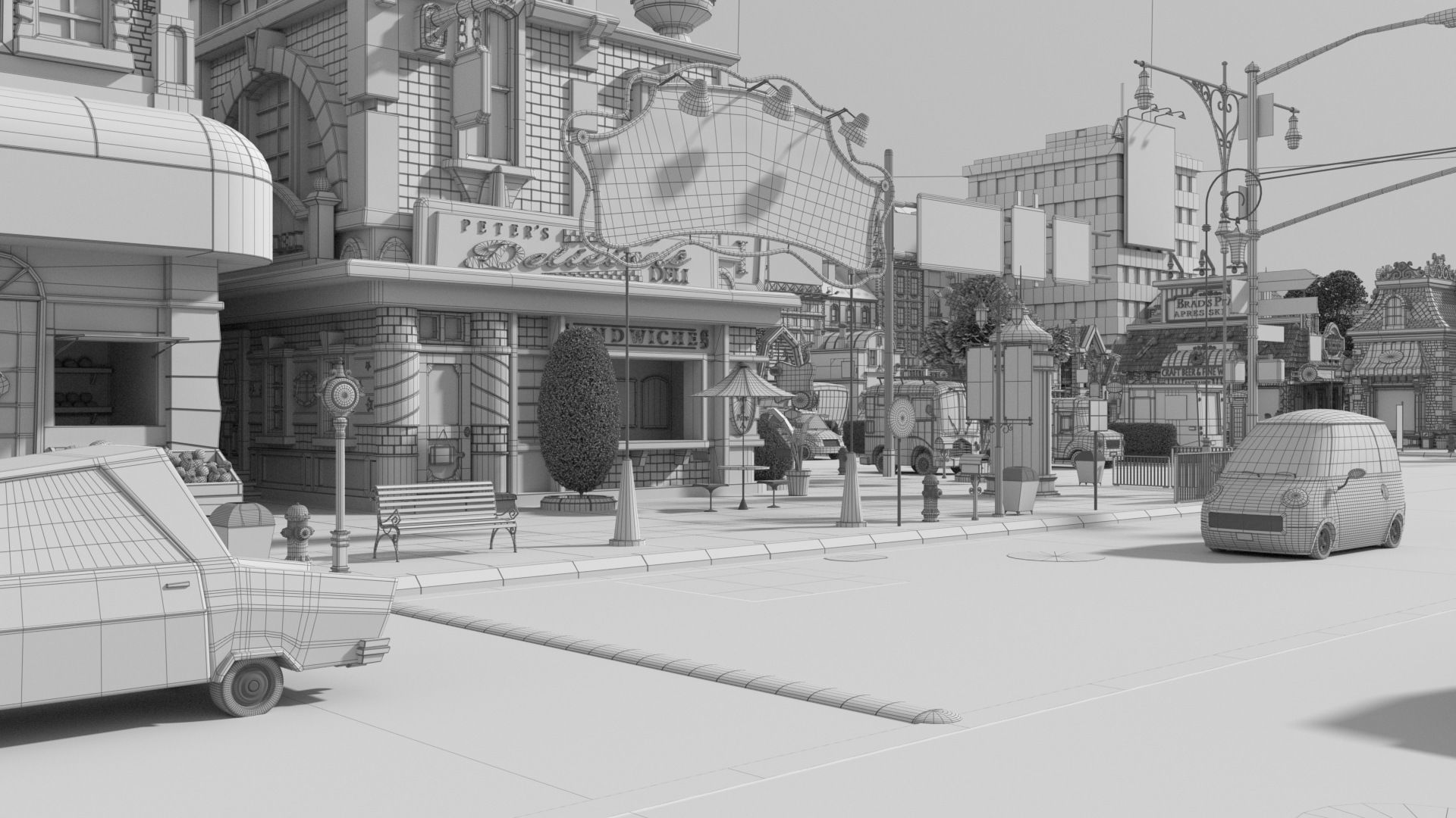 Cartoon City Street Scene V3 3D model_65