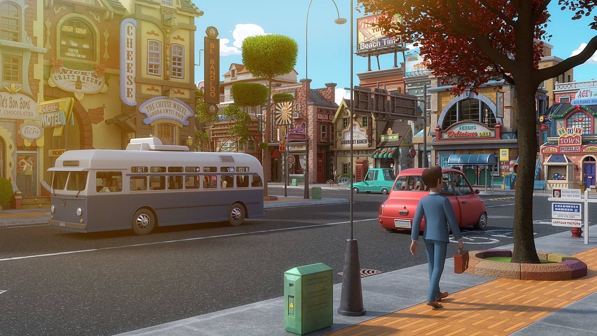 Cartoon City Street Scene V3 3D model_22