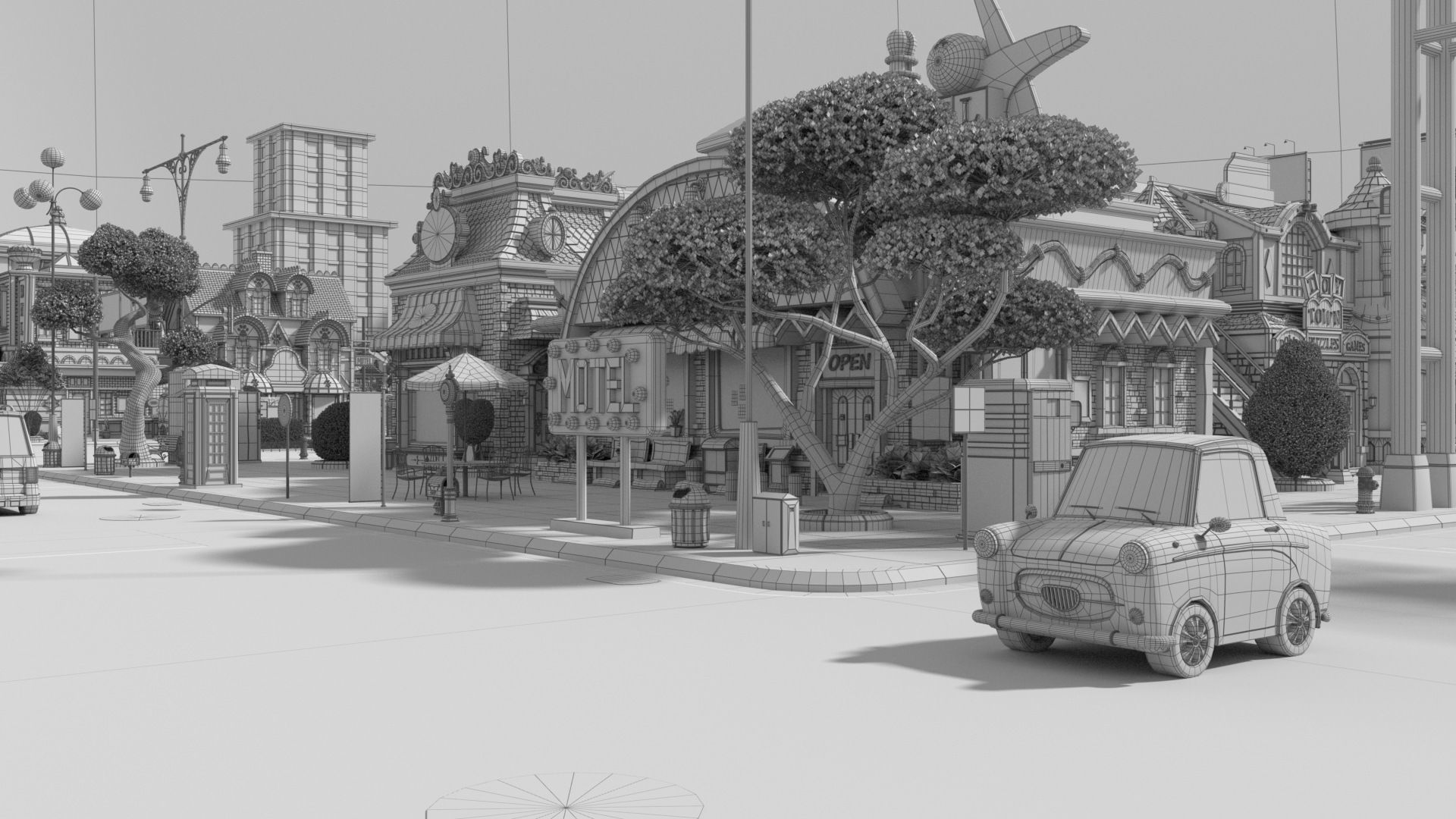 Cartoon City Street Scene V3 3D model_75