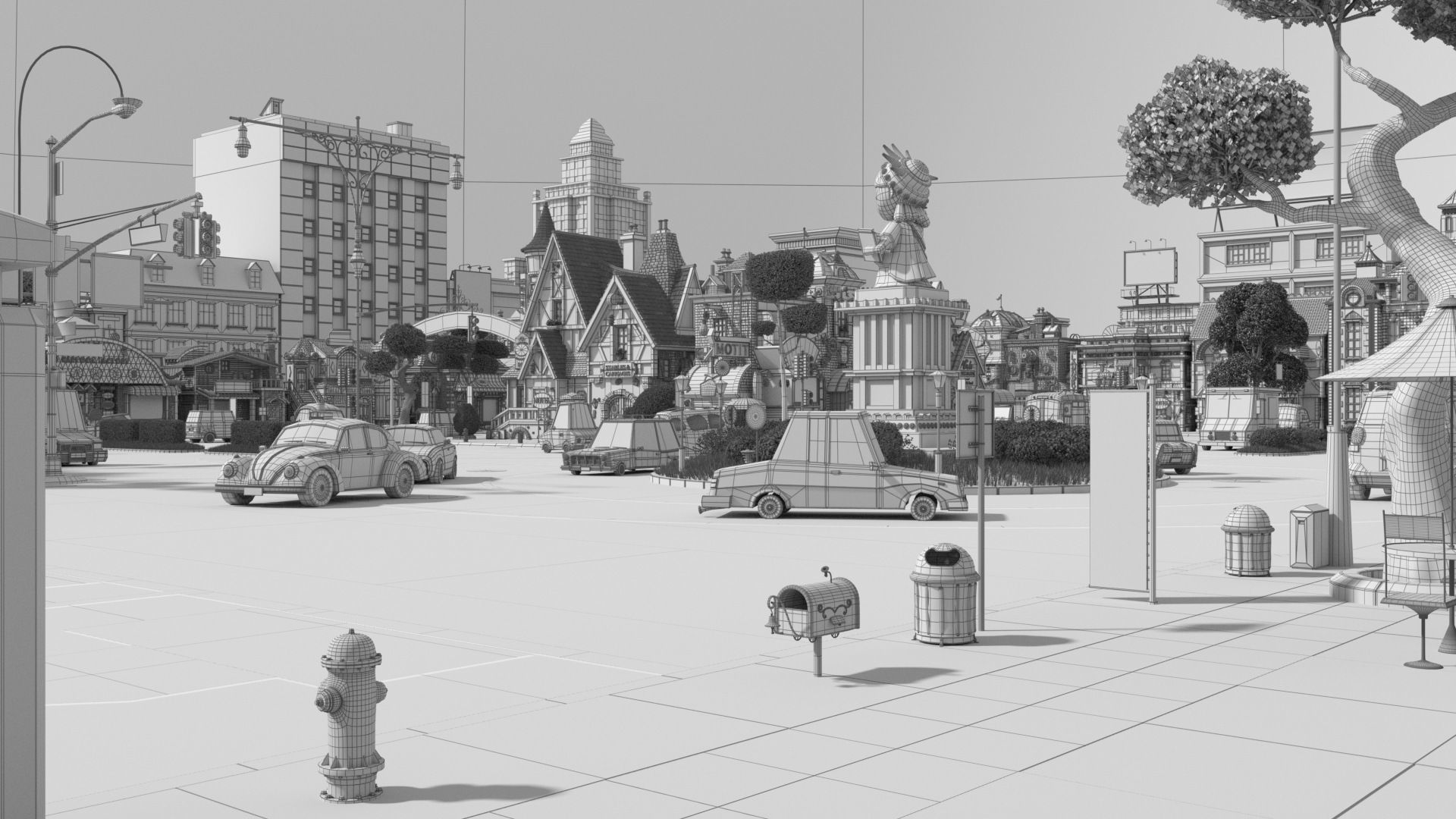 Cartoon City Street Scene V3 3D model_67