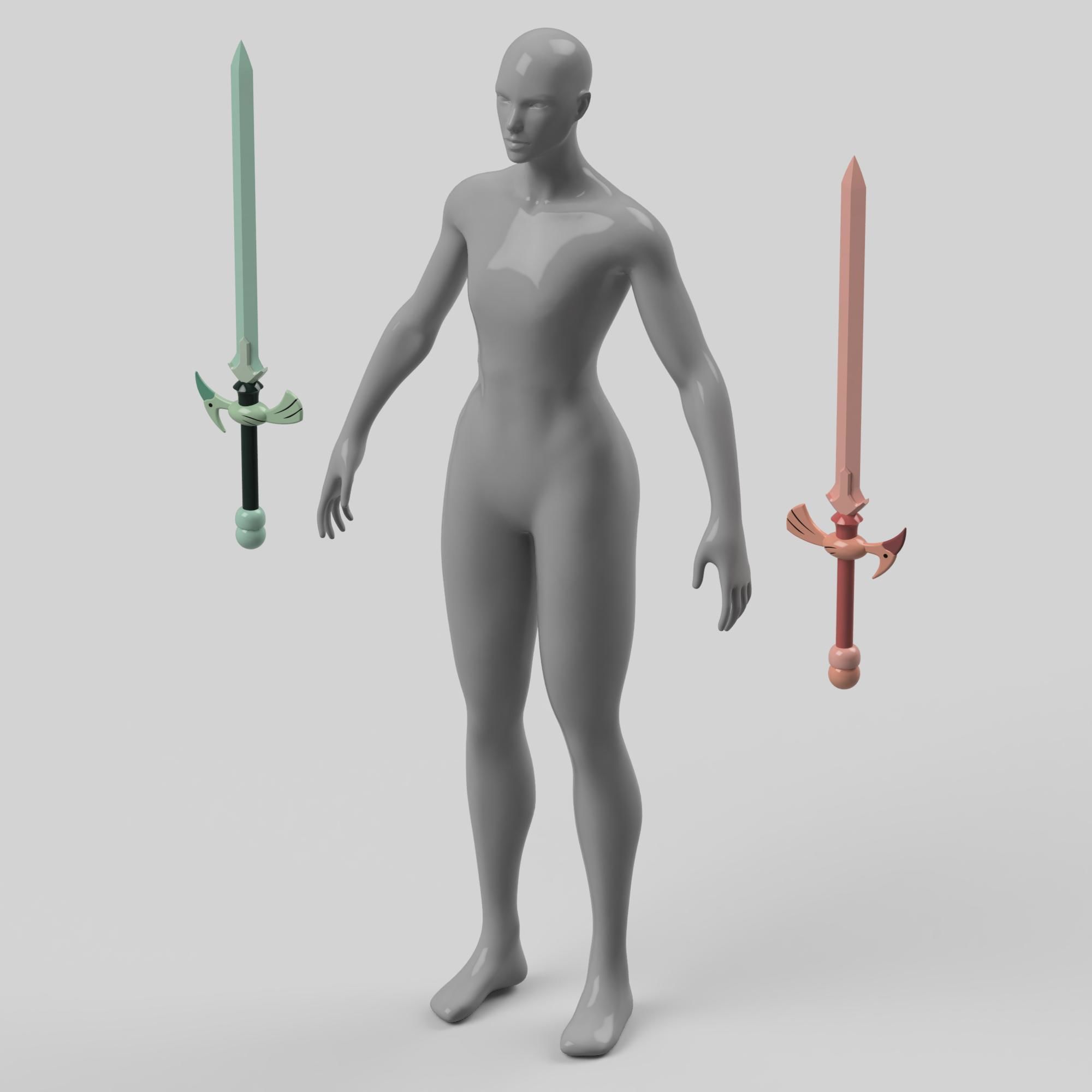Sashas Heron Swords 3D print model_1