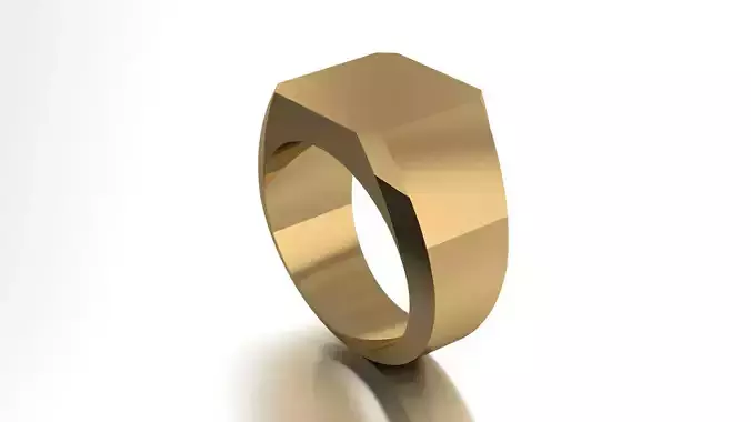 12mm Signet Ring Eamradshape Pritable model 3dmodel US 7 3D print model