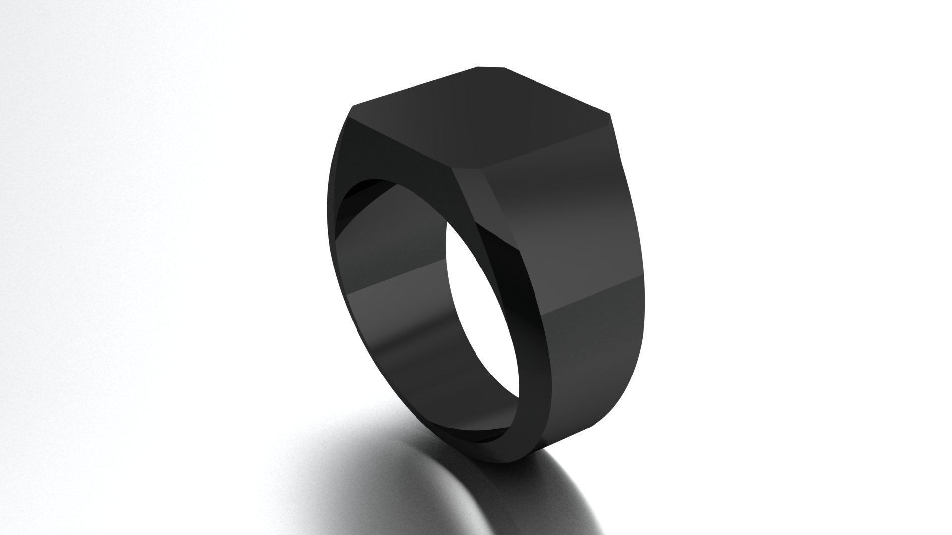 12mm Signet Ring Eamradshape Pritable model 3dmodel US 7 3D print model_3