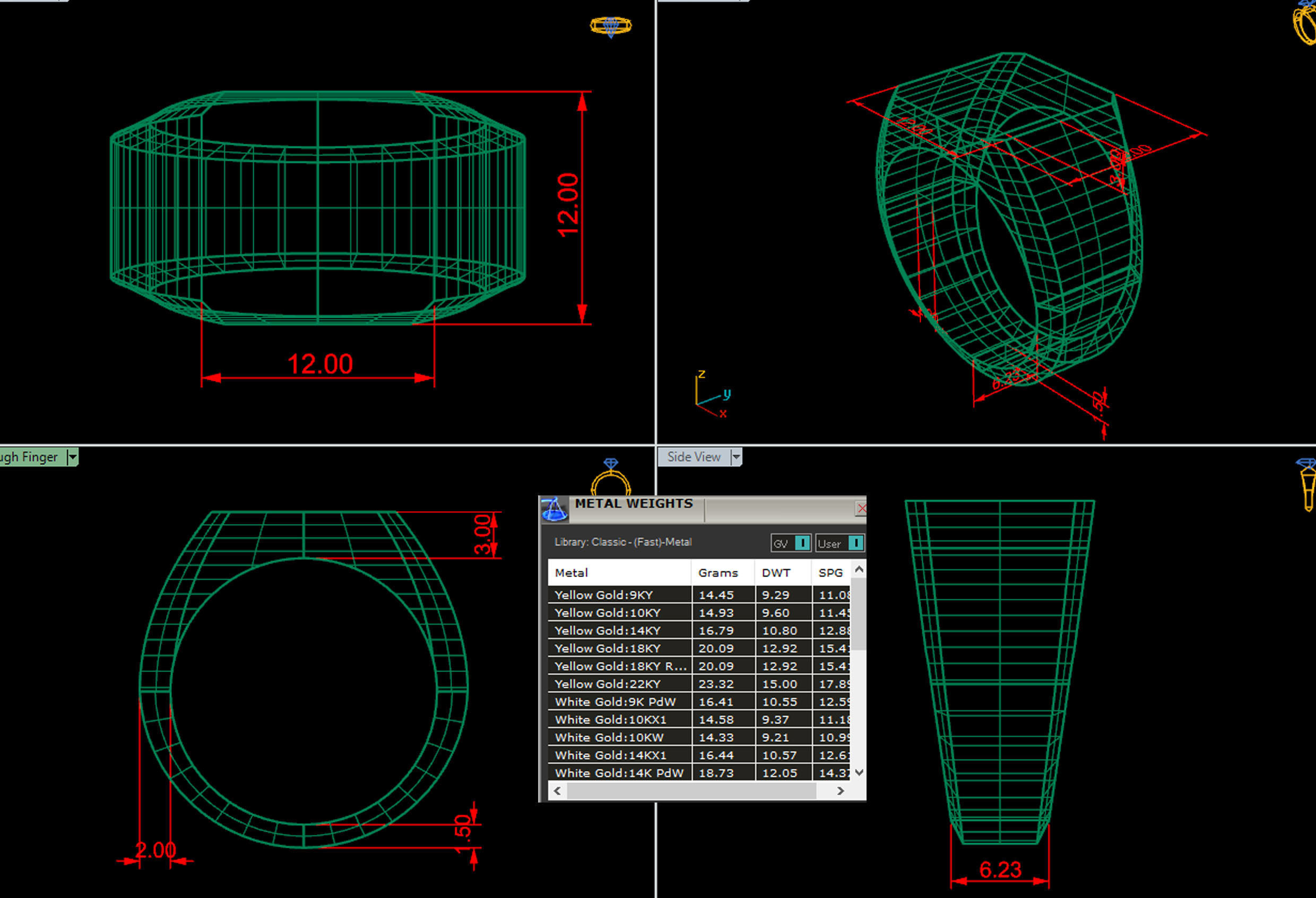 12mm Signet Ring Eamradshape Pritable model 3dmodel US 7 3D print model_4