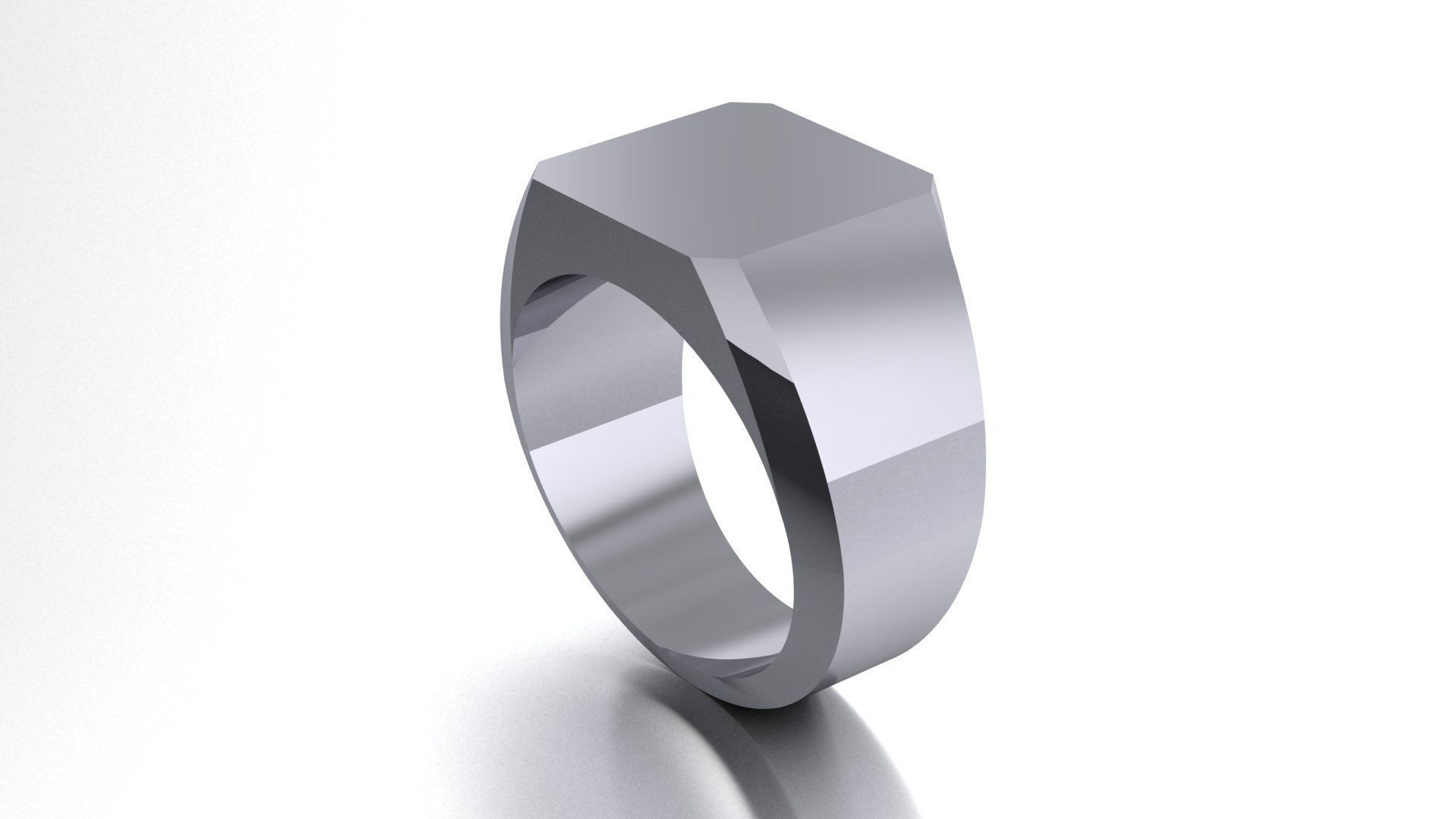 12mm Signet Ring Eamradshape Pritable model 3dmodel US 7 3D print model_2
