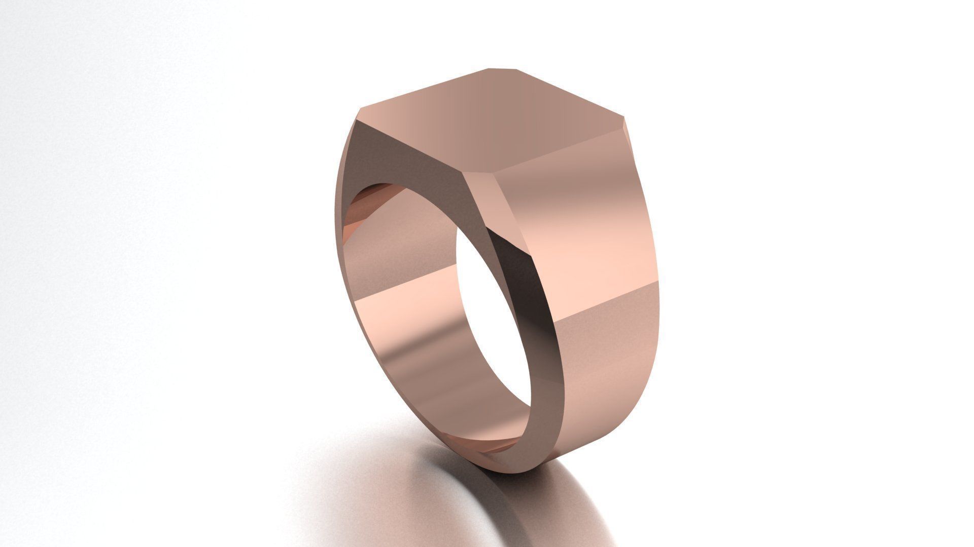 12mm Signet Ring Eamradshape Pritable model 3dmodel US 7 3D print model_1