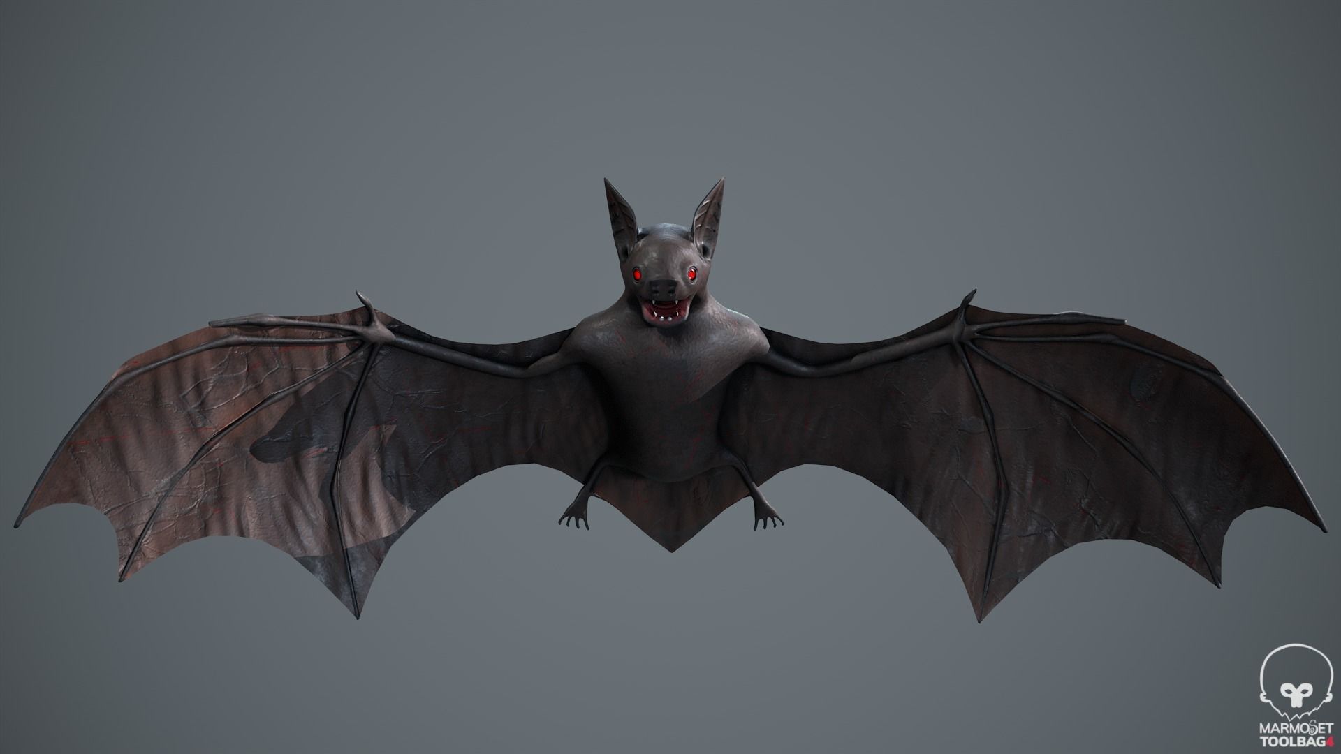 Bat 3D  Low-poly 3D model_4