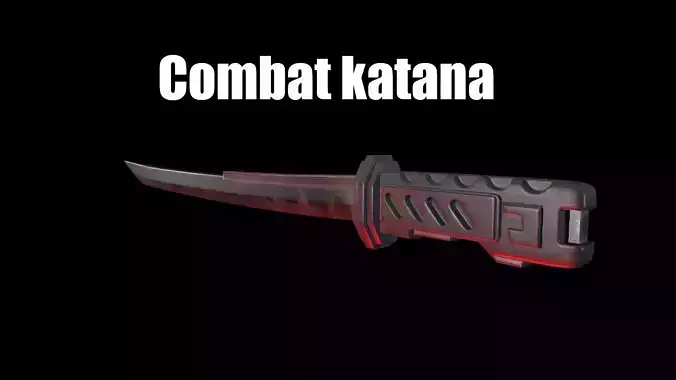 Combat katana Low-poly 3D model