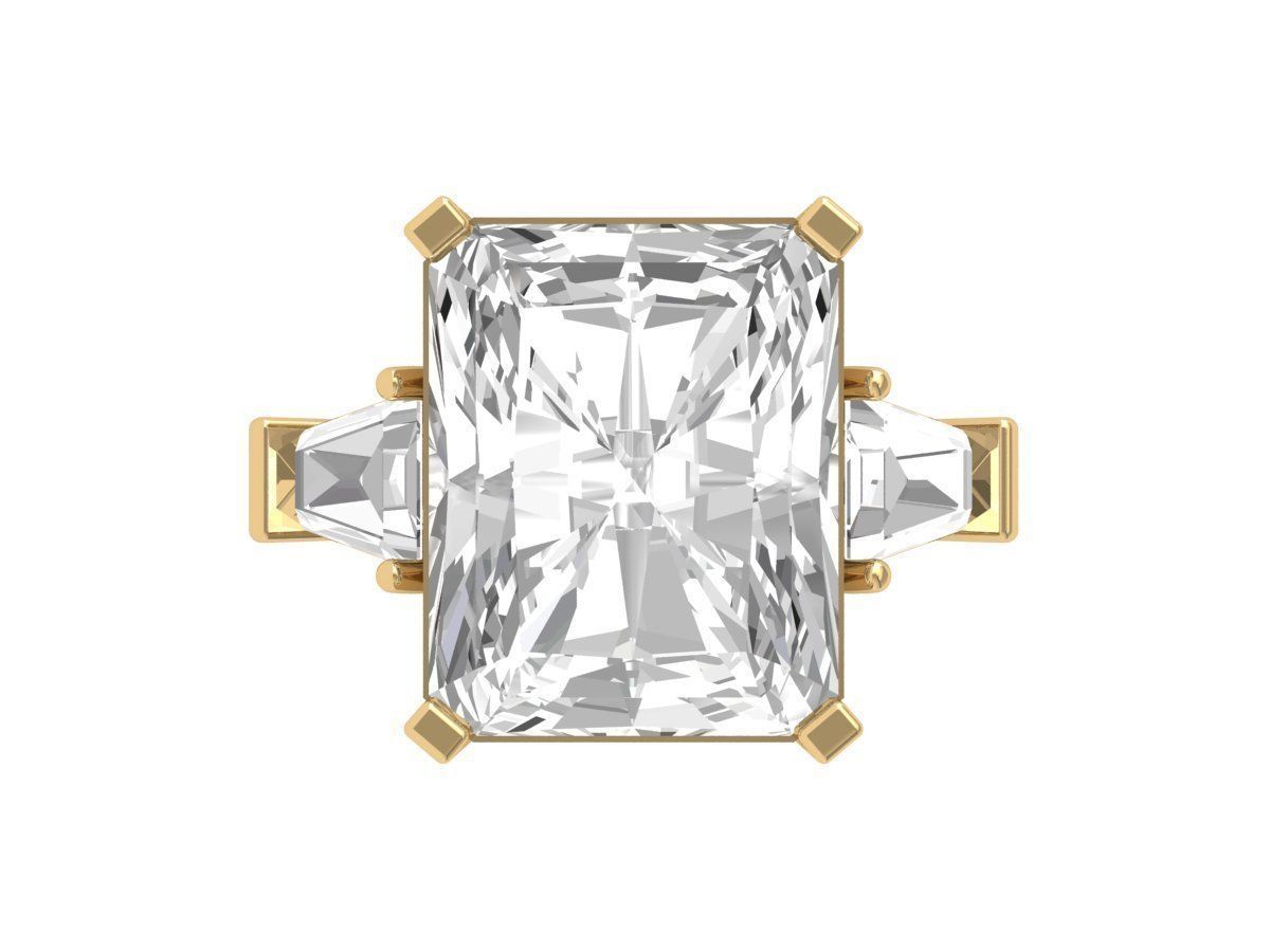 Emerald Radiant Ring 3D print model_1