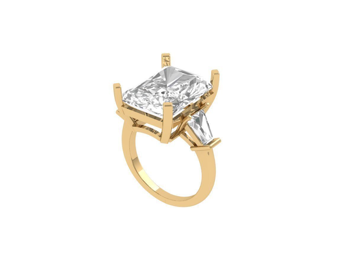 Emerald Radiant Ring 3D print model_3