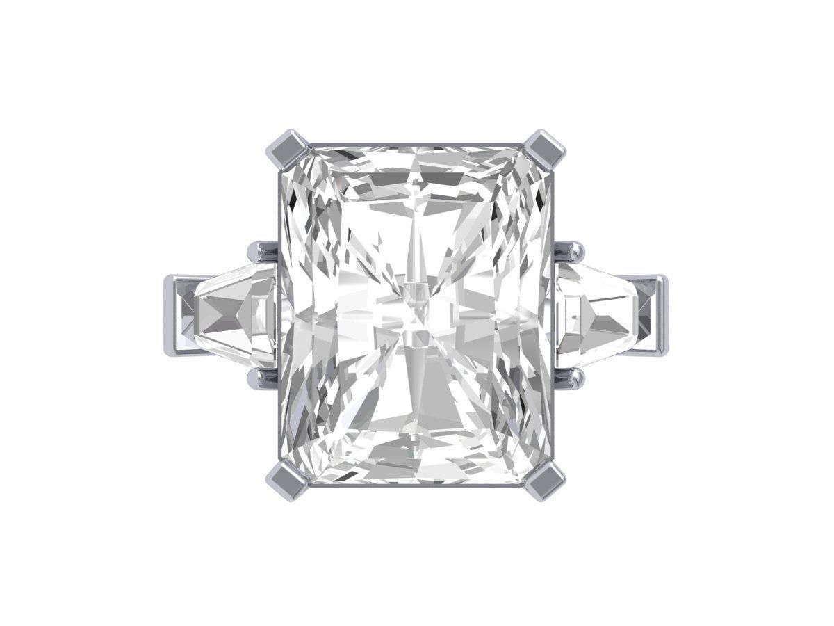 Emerald Radiant Ring 3D print model_2