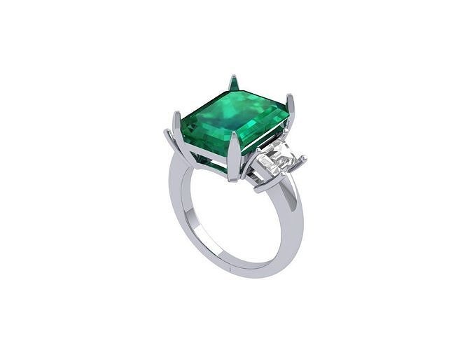 Emerald Radiant Ring 3D print model