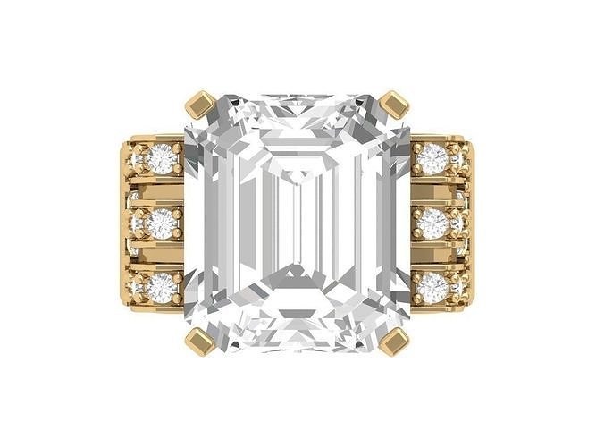 Emerald Radiant Ring 3D print model