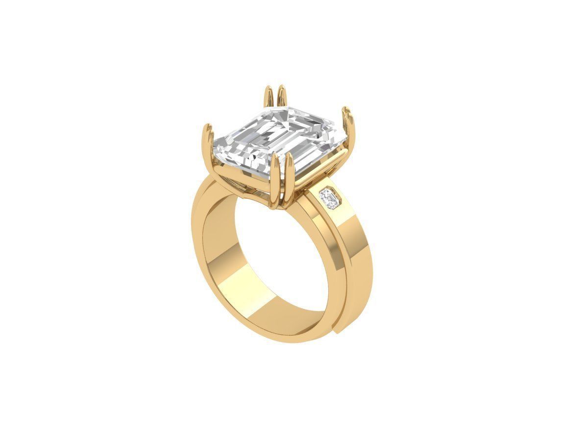 Emerald Radiant Ring 3D print model_2