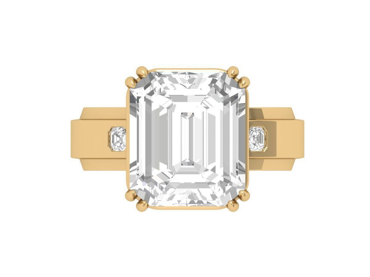 Emerald Radiant Ring 3D print model_4