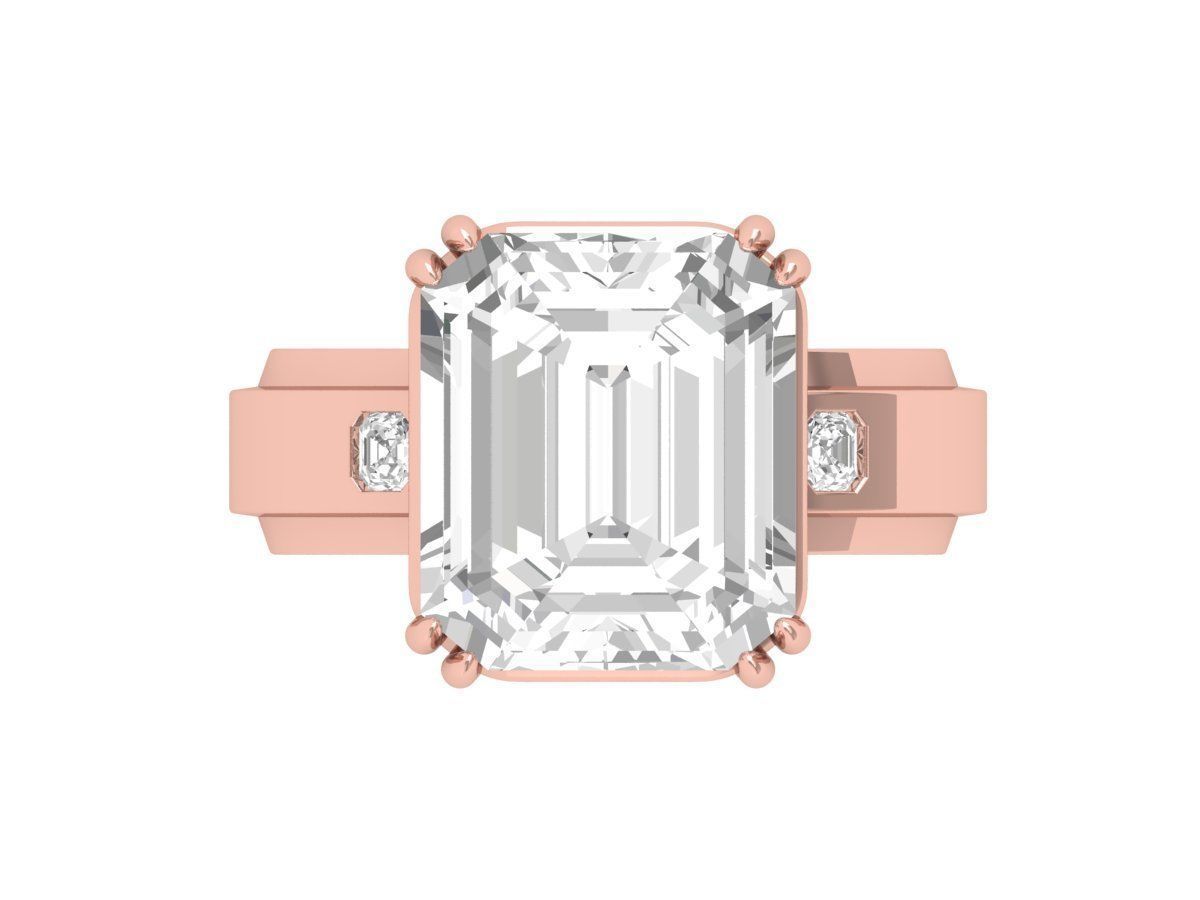 Emerald Radiant Ring 3D print model_5