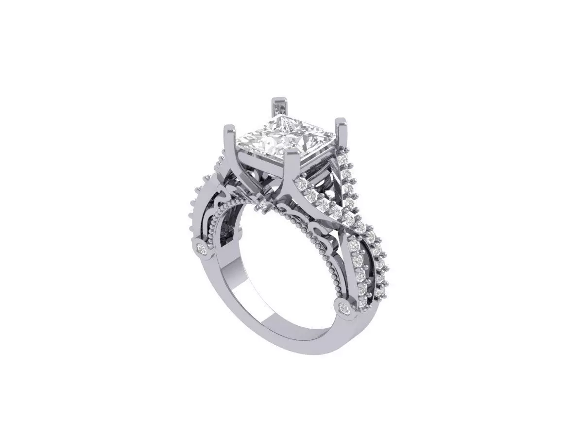 Princess Ring 3D print model_0
