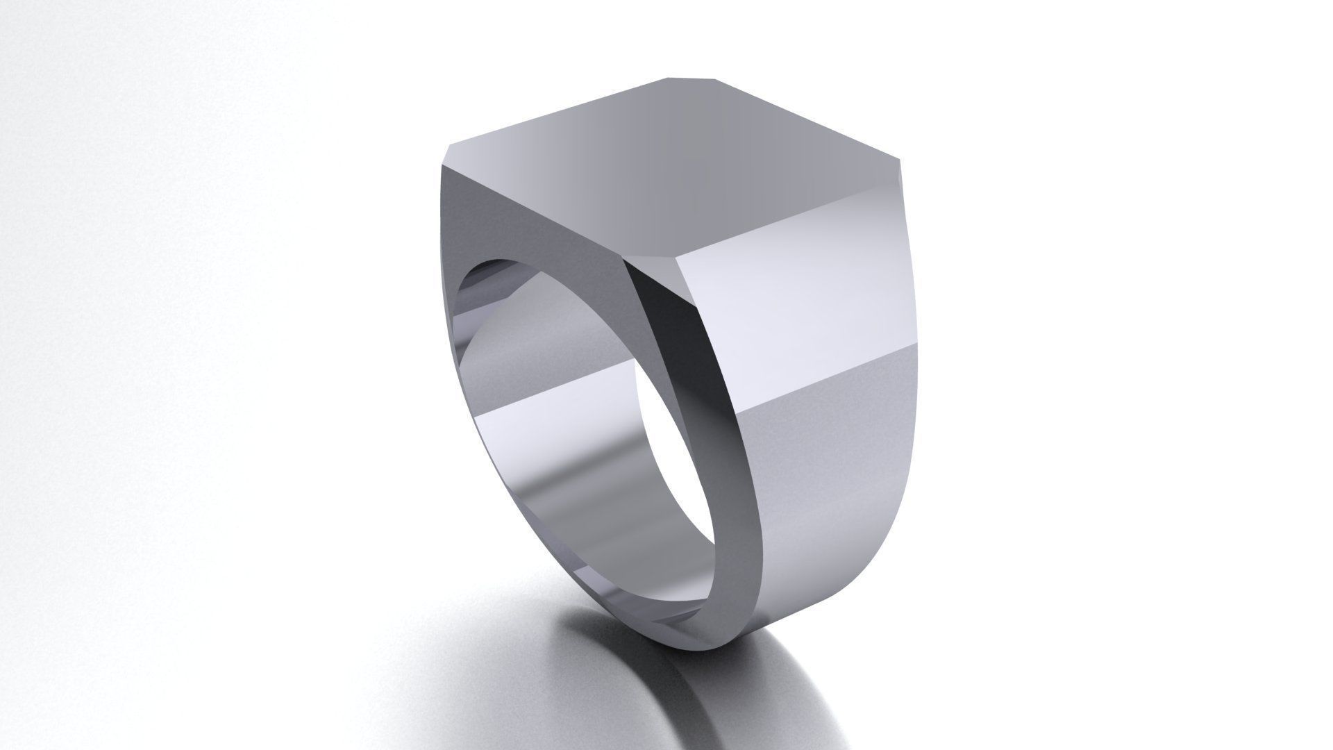 15mm Signet Ring Eamradshape Pritable model 3dmodel US 7 3D print model_3