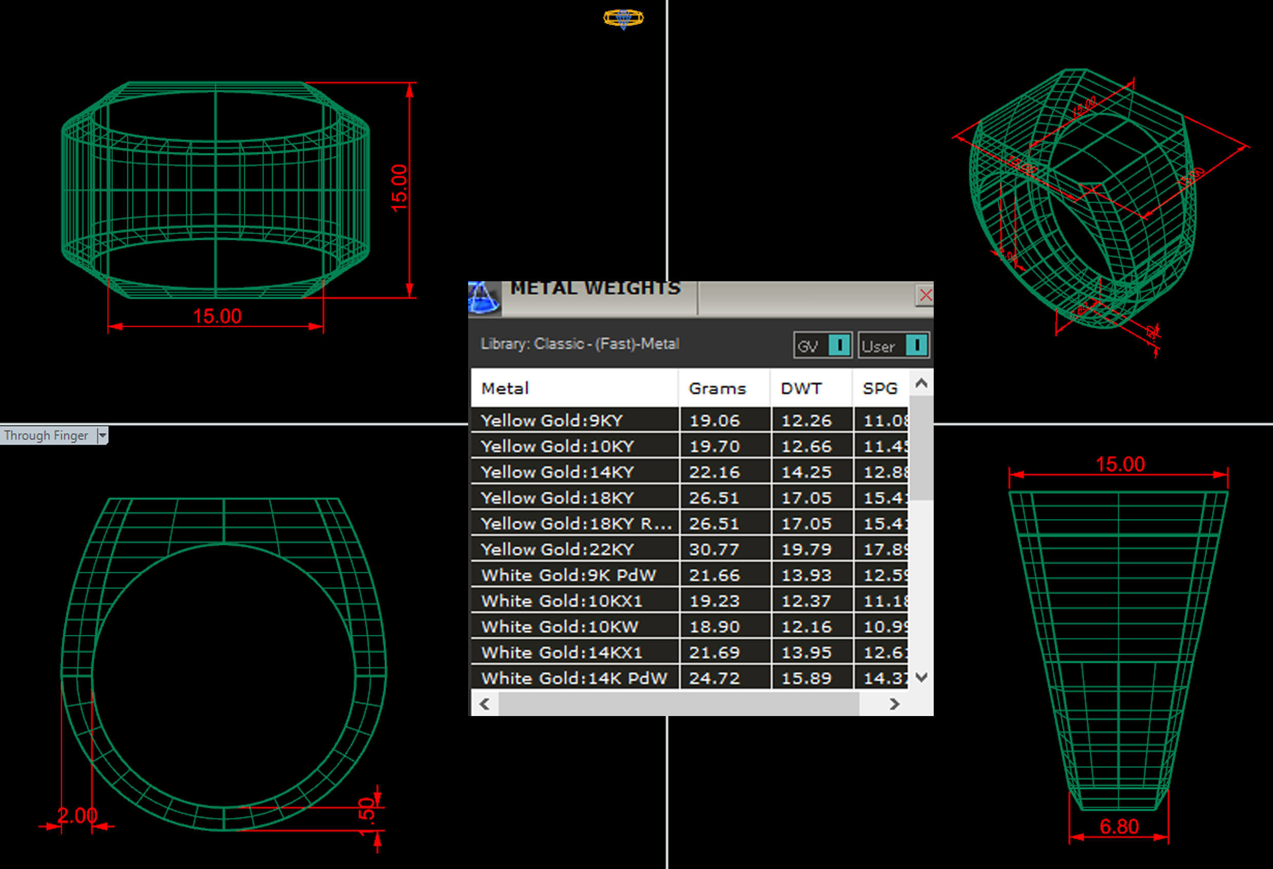 15mm Signet Ring Eamradshape Pritable model 3dmodel US 7 3D print model_1