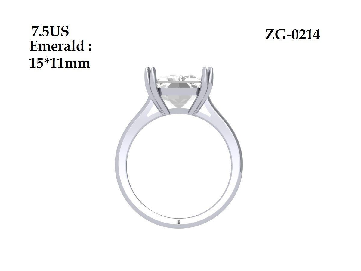 Emerald Radiant Ring 3D print model_9