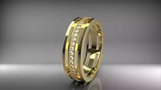 3 lane Engagement ring