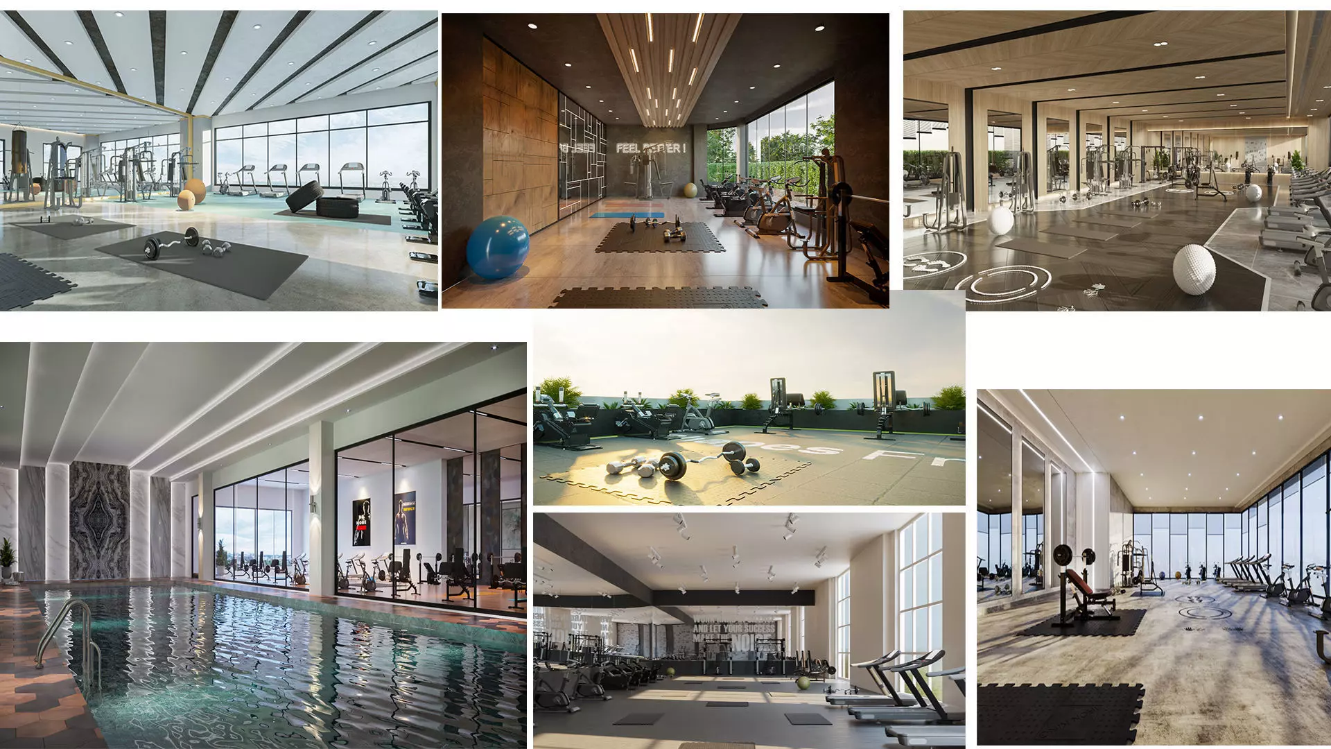 collection set of gyms and fitness centers _0