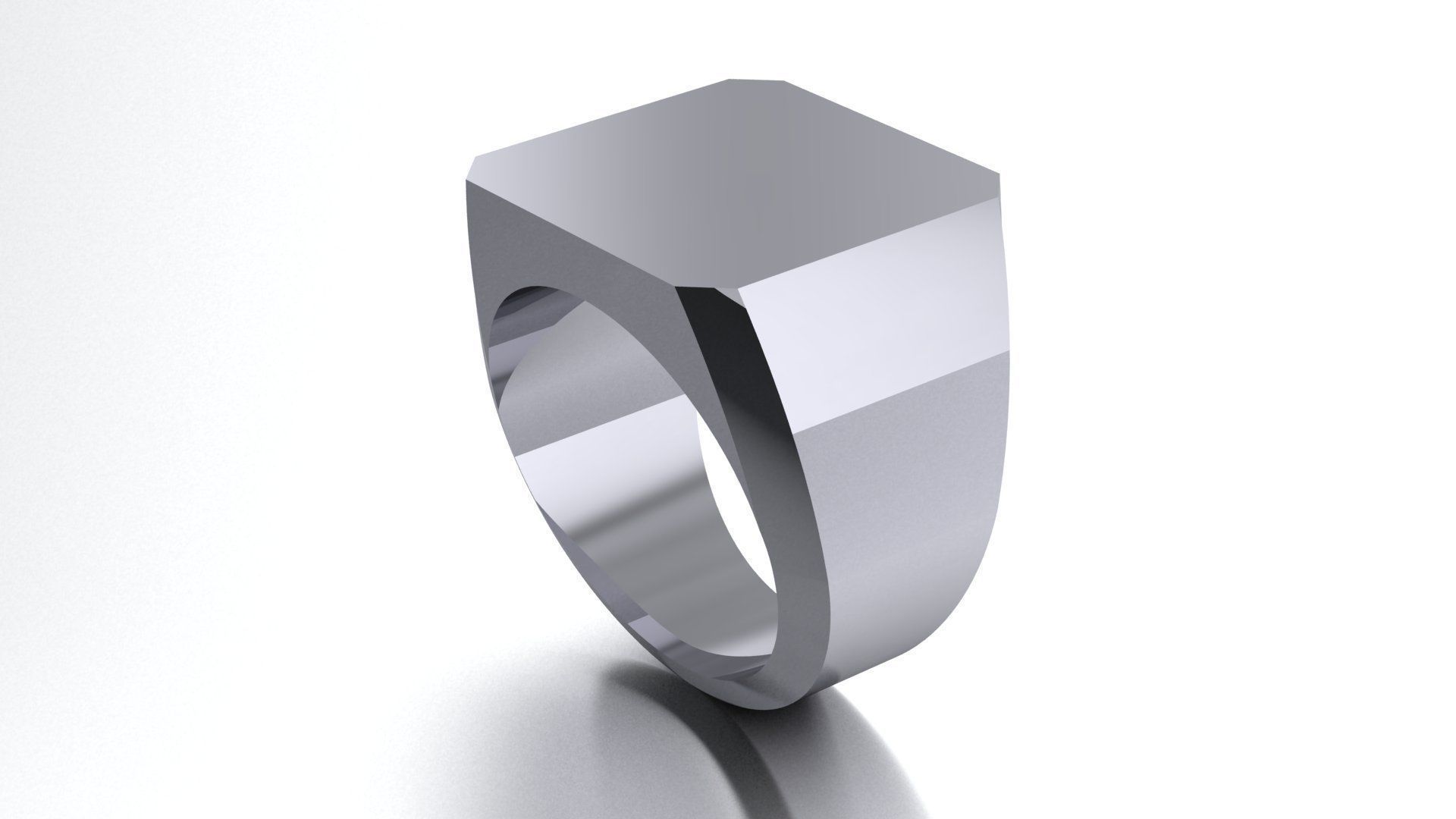 16mm Signet Ring Eamradshape Pritable model 3dmodel US 7 3D print model_2