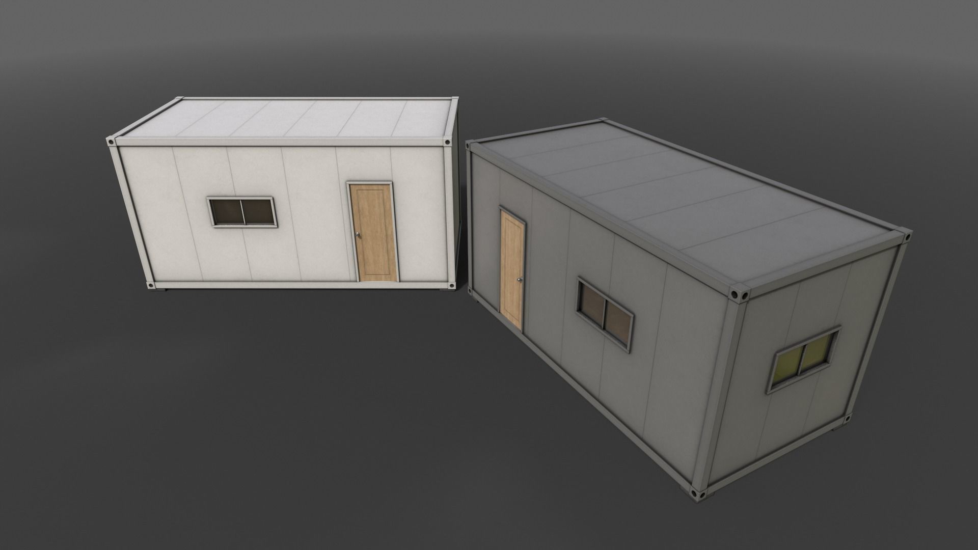 PBR Container House BB 20ft V1 Low-poly 3D model_10