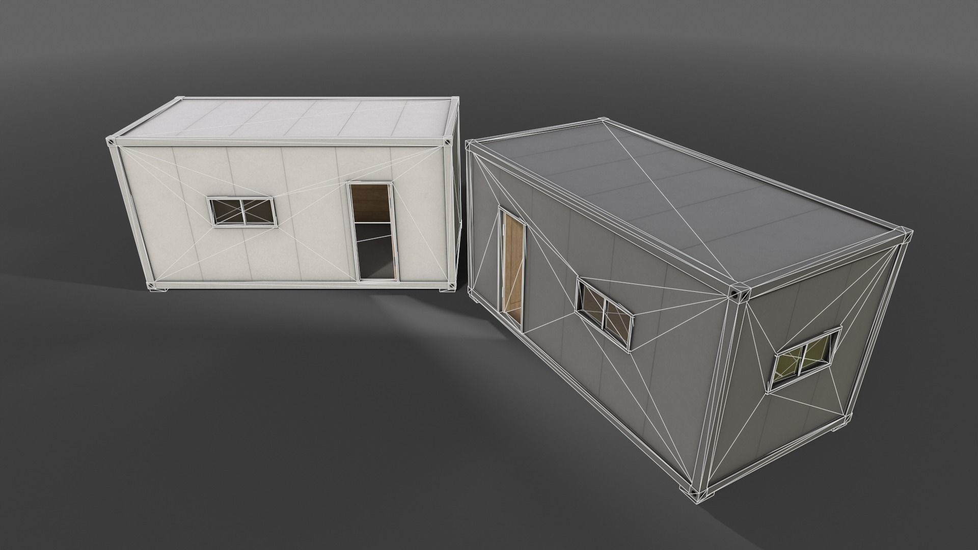 PBR Container House BB 20ft V1 Low-poly 3D model_12