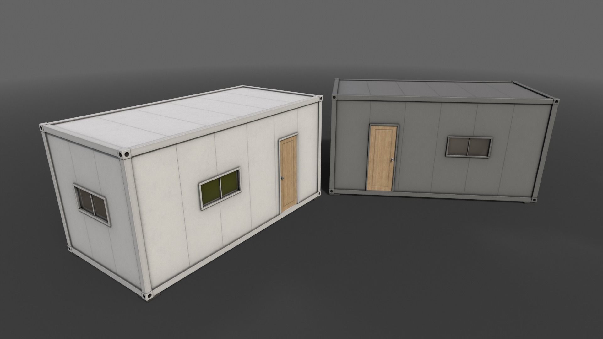 PBR Container House BB 20ft V1 Low-poly 3D model_7