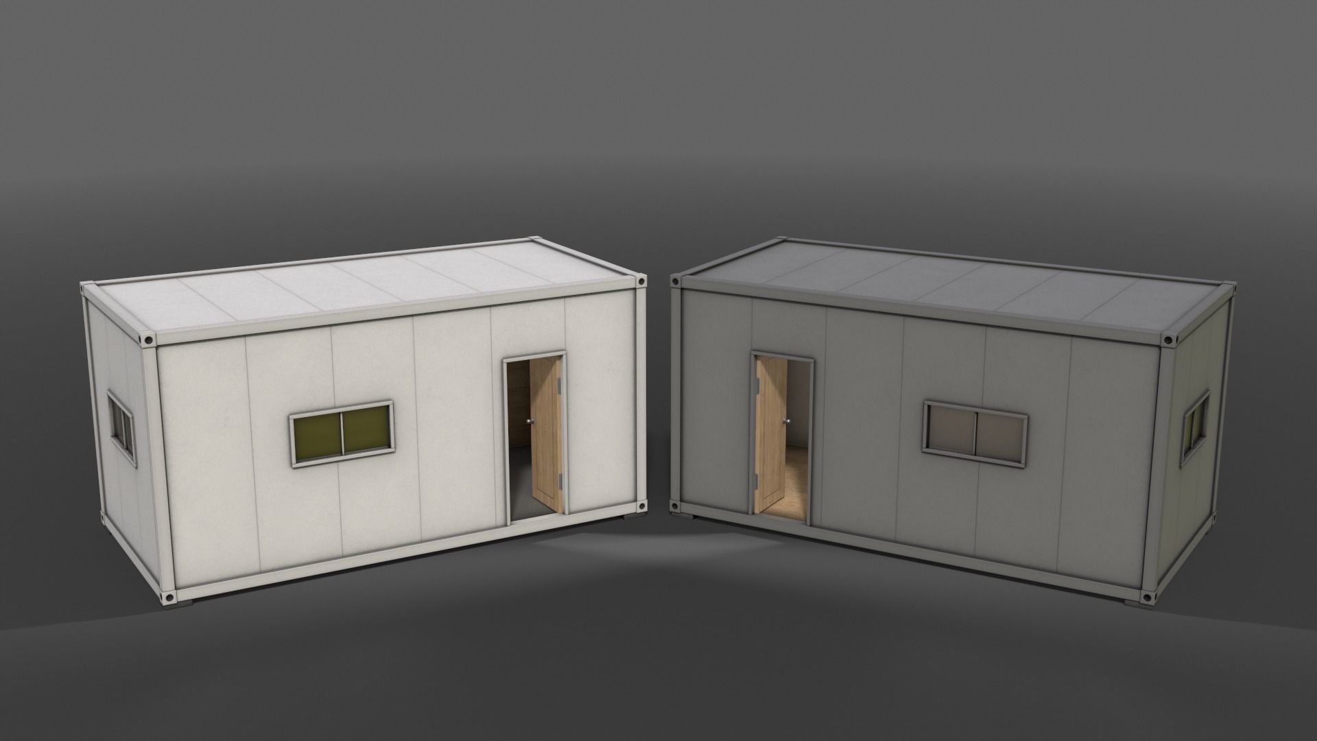 PBR Container House BB 20ft V1 Low-poly 3D model_5